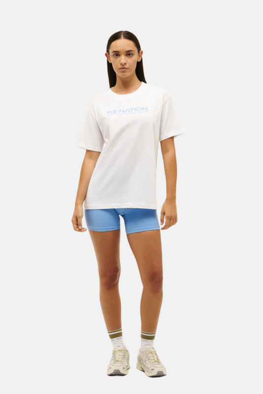 Aero Short Sleeve Tee | White Cornflower Blue