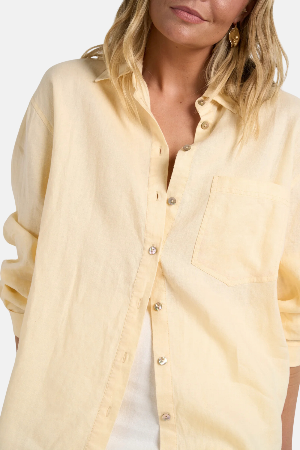 Optimum Lemon Linen Oversized Shirt