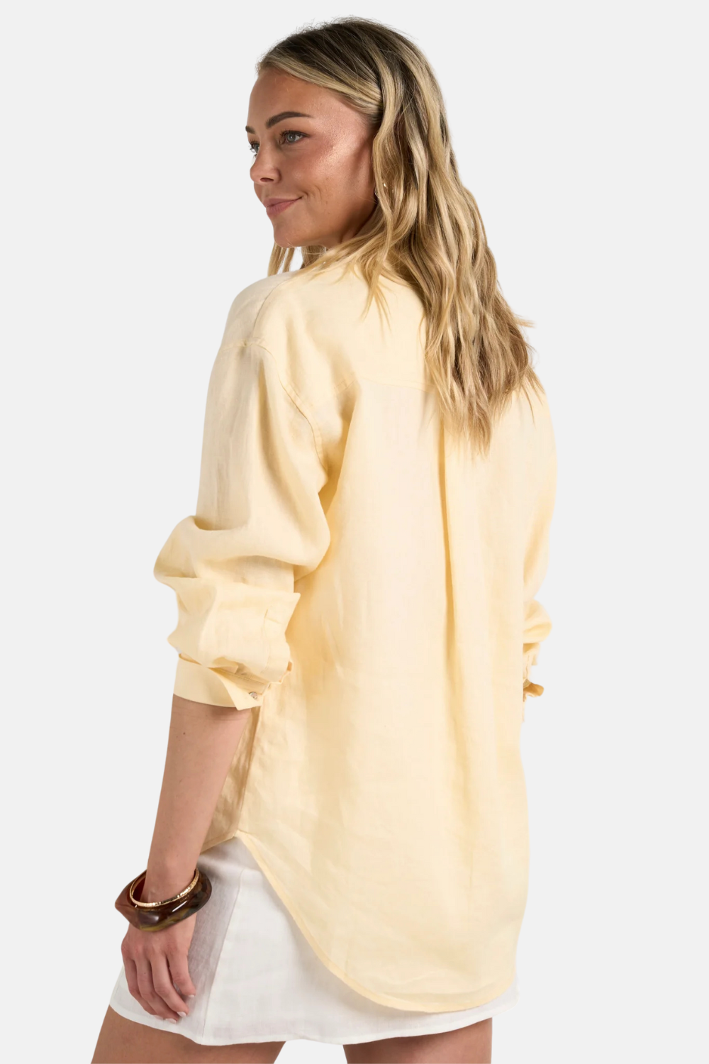 Optimum Lemon Linen Oversized Shirt