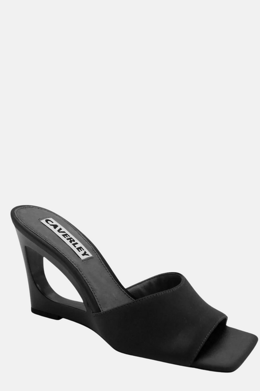 Ozi Wedge | Black Satin