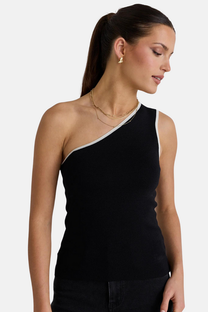 Urban Black One Shoulder Knit Top