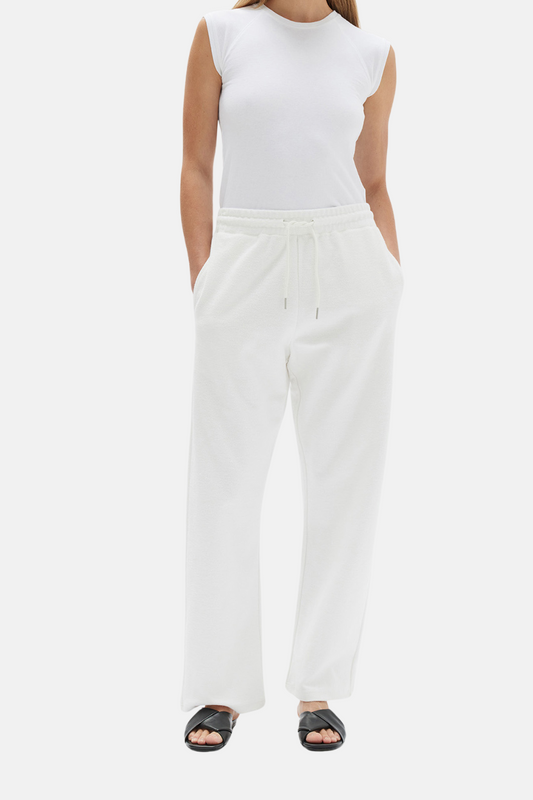 Poppy Textured Track Pant | Antique White