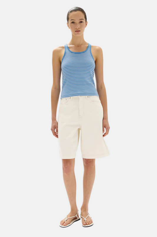 Drew Rib Tank | Bahama/White