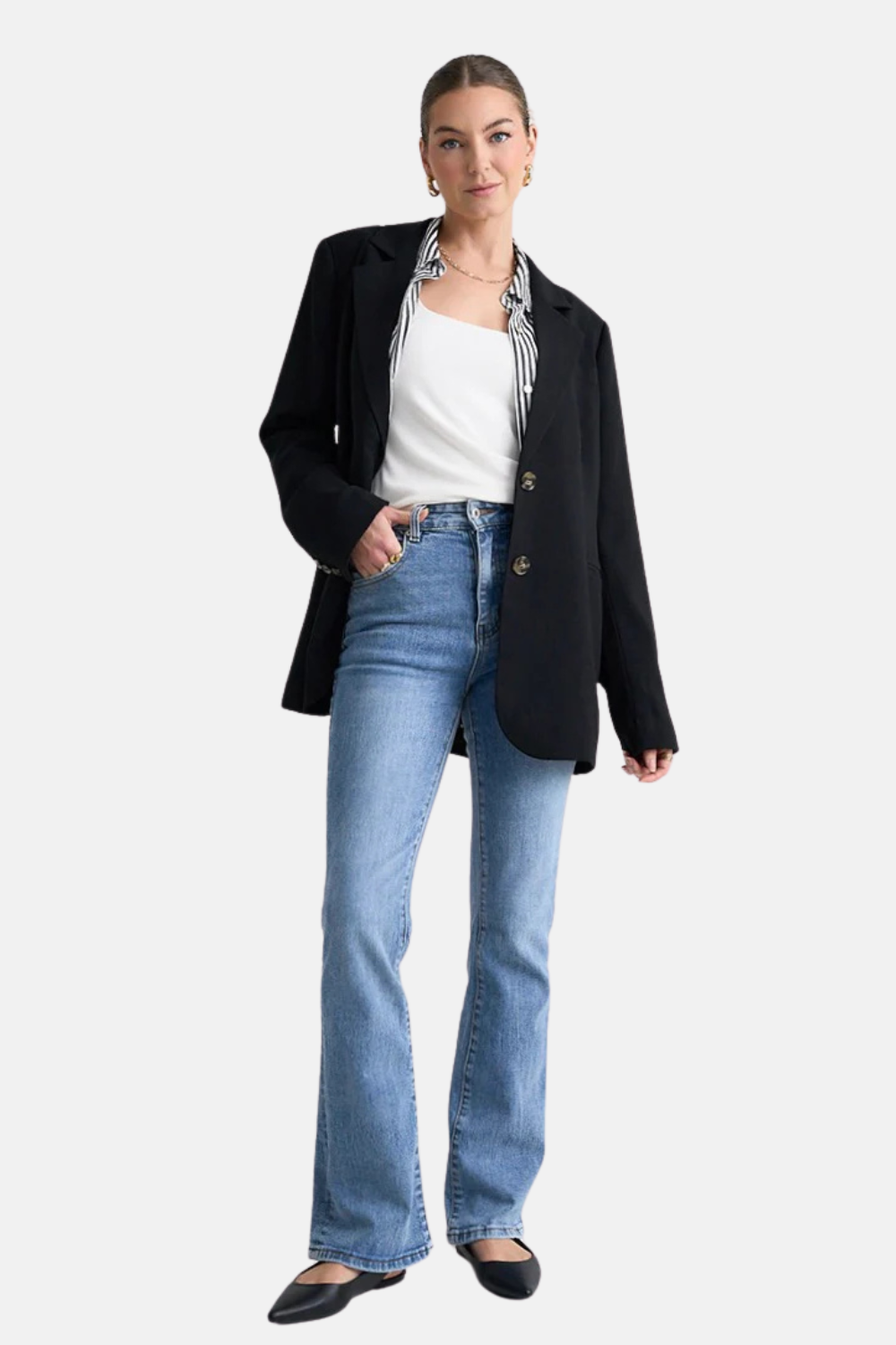 Bestie Black Crepe Relazed Fit Blazer