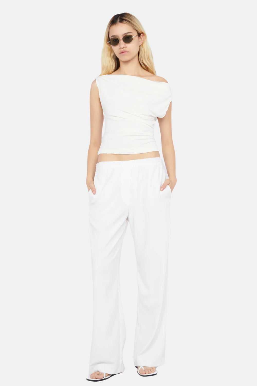 Odesse Boat Neck Top | White