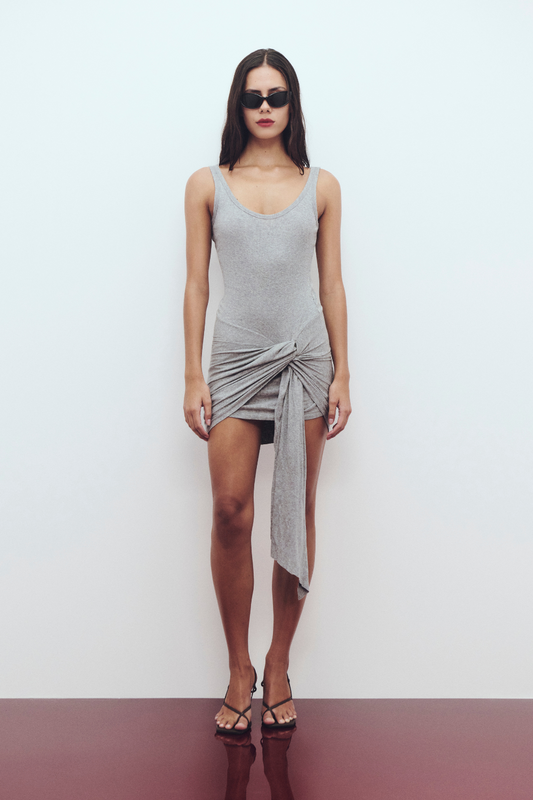 Kody Rib Mini Dress | Grey Marle