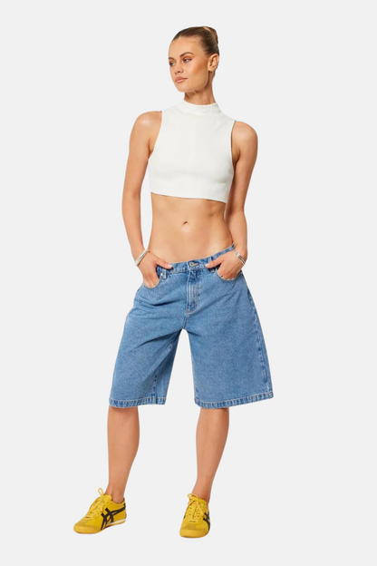 95 Super Baggy Jort Naomi | Mid Blue