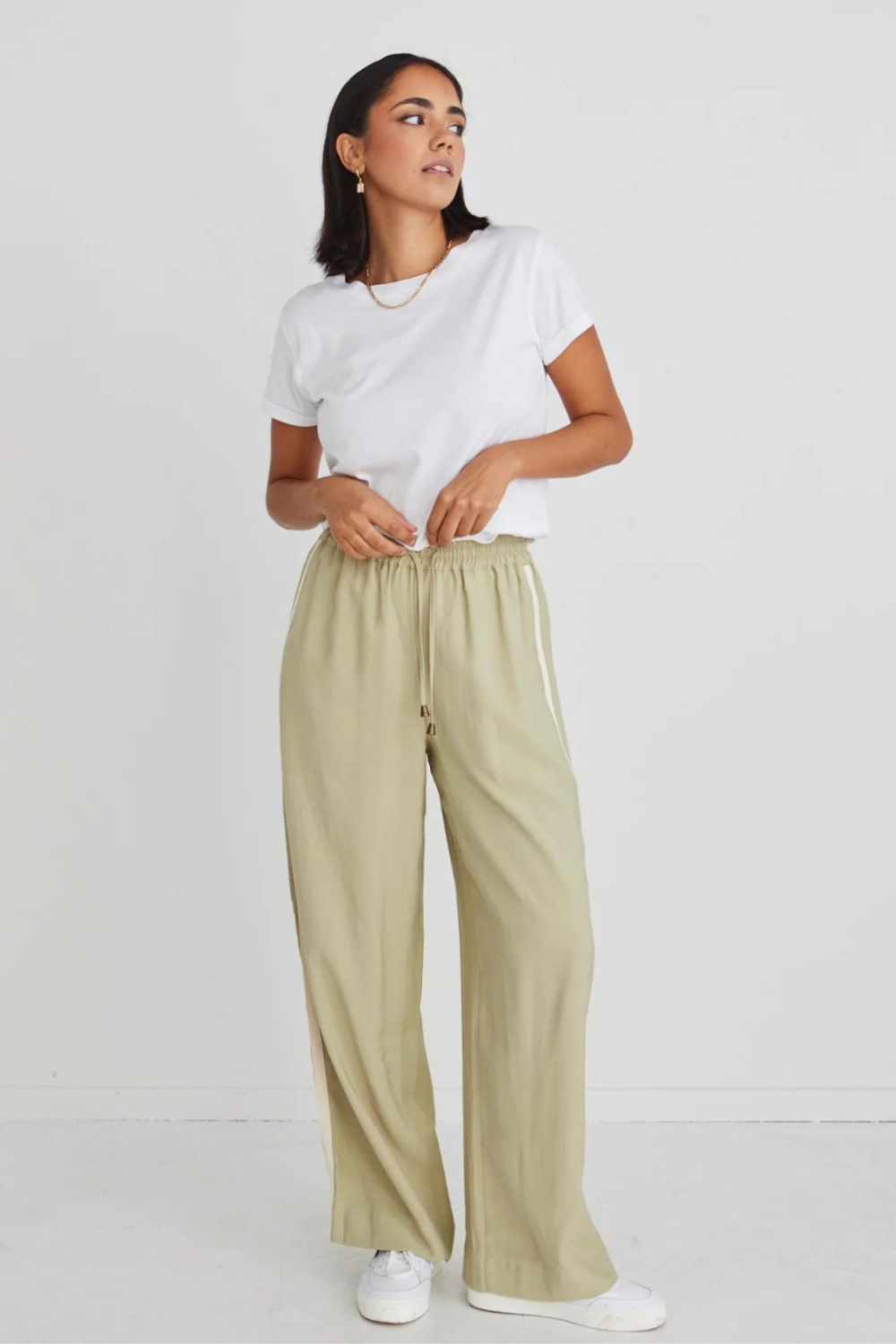 Open side shop wide leg pants