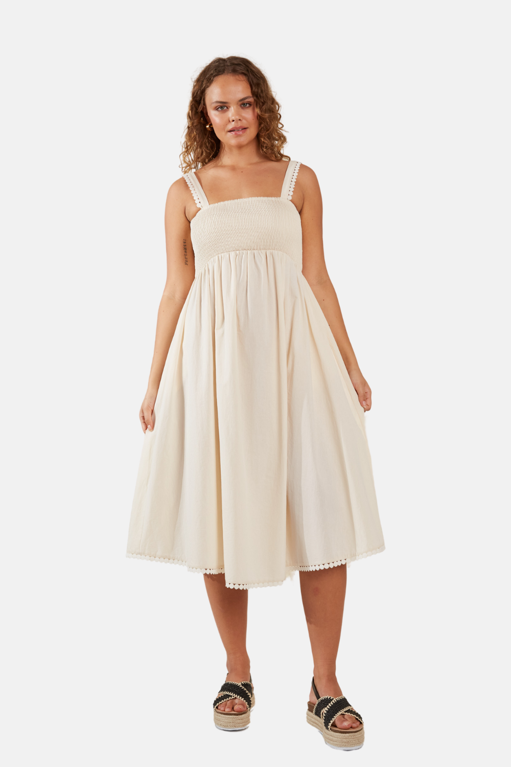 Adelfia Shirred Dress | Cannoli