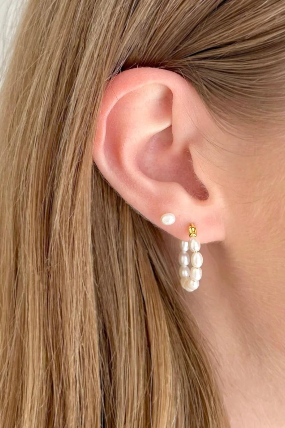 Mini Pearl Studs | Gold