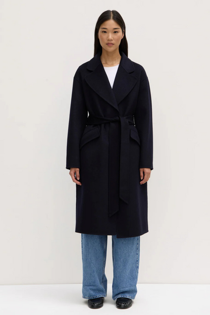 Sadie Single Breasted Wool Coat | Midnight