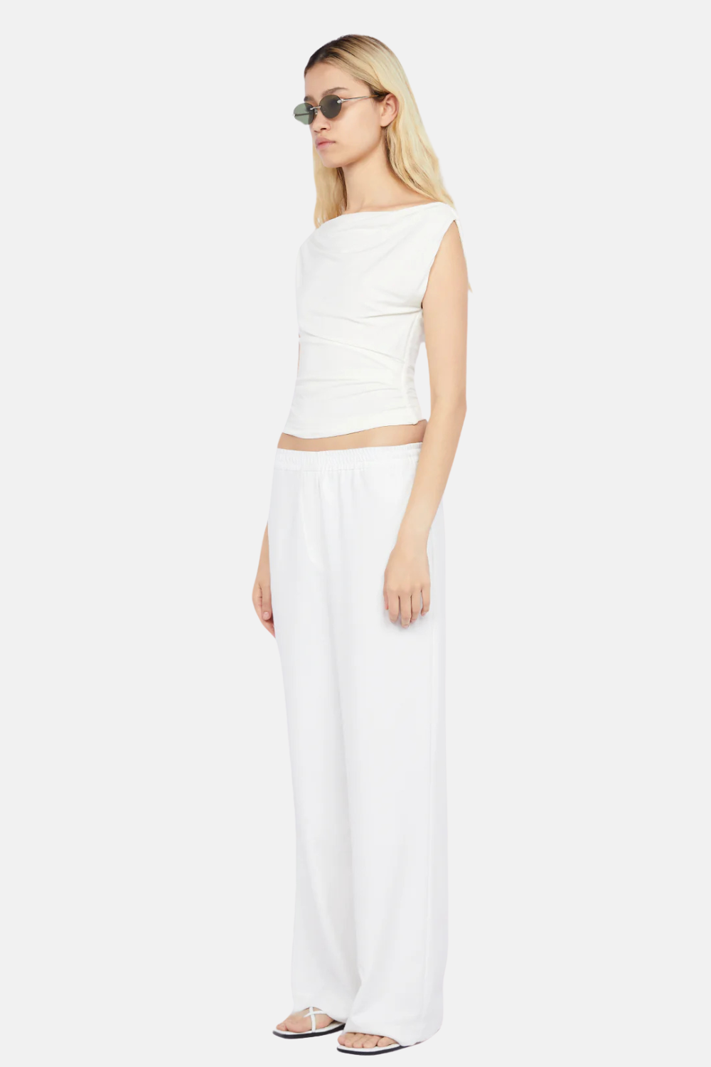 Odesse Boat Neck Top | White