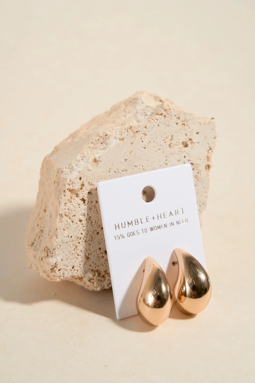 Chunky Teardrop Gold Stud Earrings