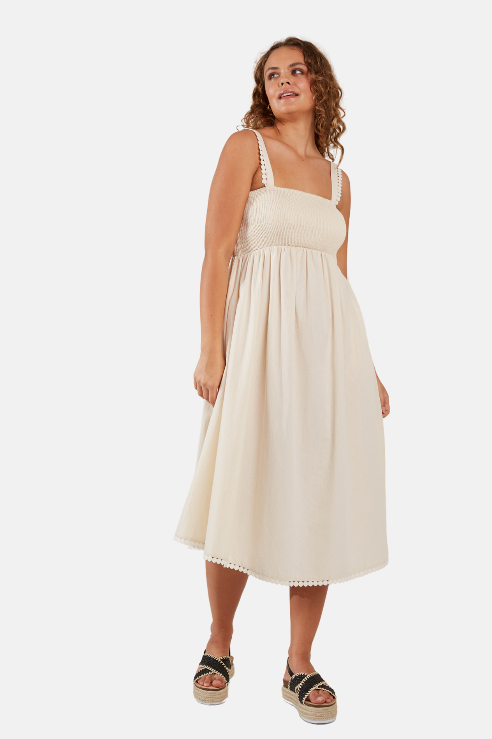 Adelfia Shirred Dress | Cannoli