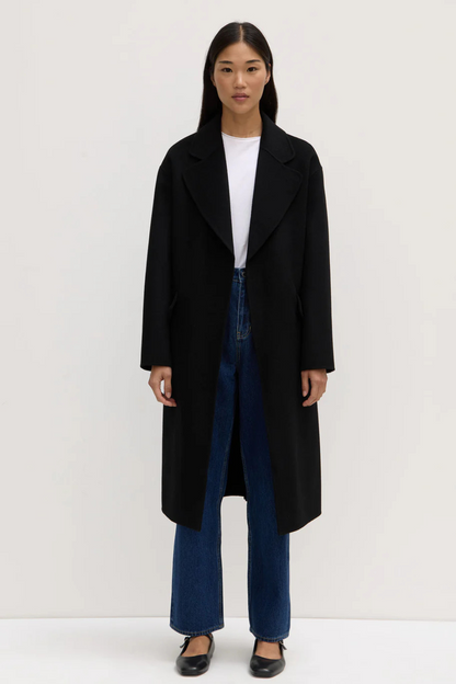 Sadie Single Breasted Wool Coat | Black