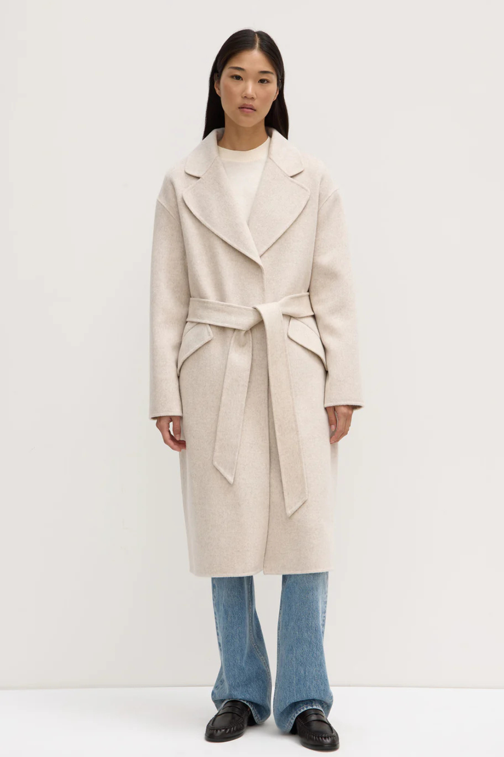 Sadie Single Breasted Wool Coat | Oat Marle-