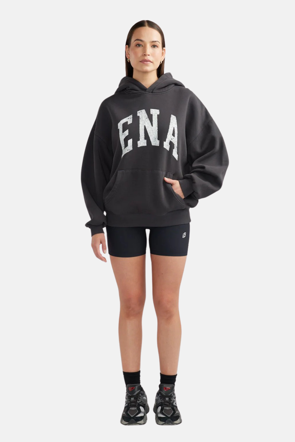 Collegiate Oversized Hoodie | Vintage Black