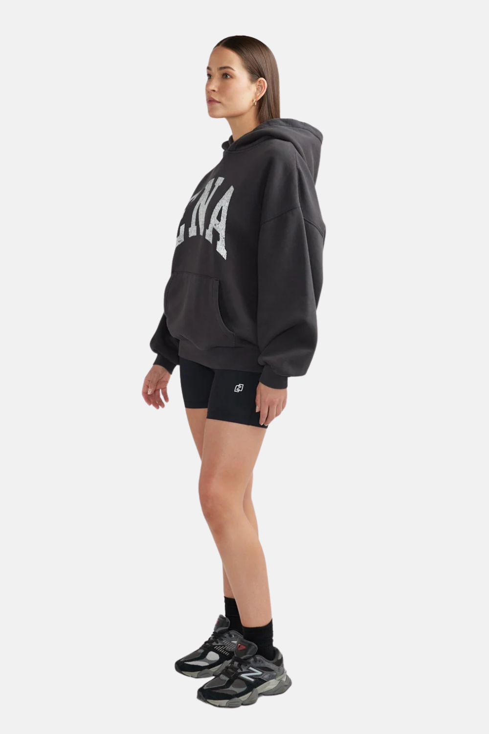 Collegiate Oversized Hoodie | Vintage Black