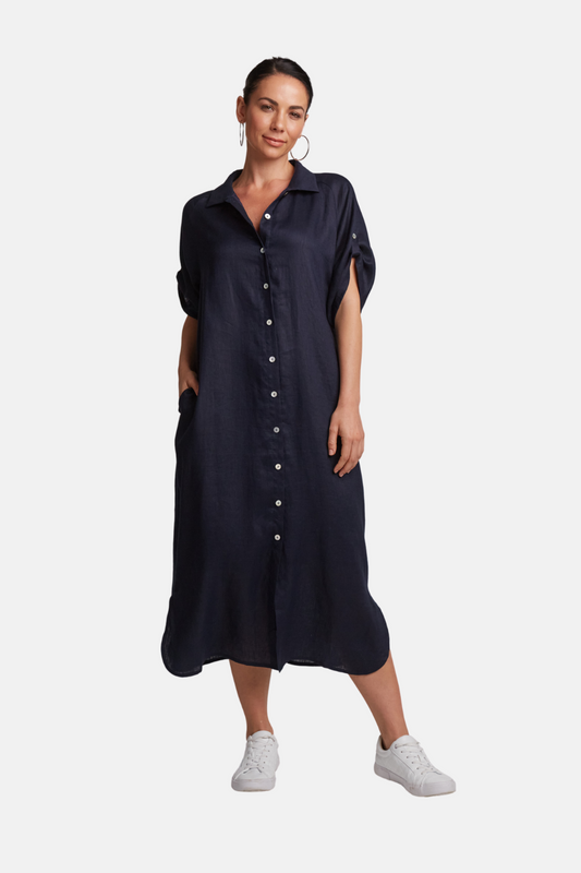 Studio Shirt Dress | Navy