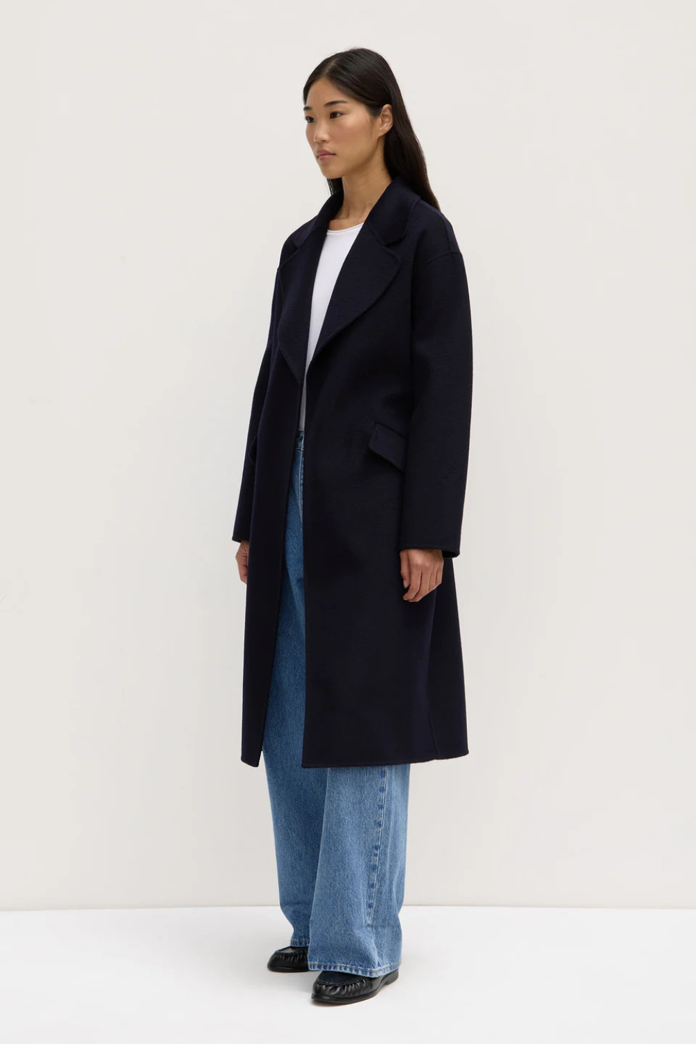 Sadie Single Breasted Wool Coat | Midnight