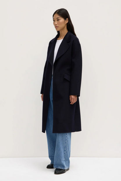 Sadie Single Breasted Wool Coat | Midnight