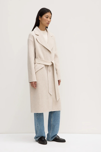 Sadie Single Breasted Wool Coat | Oat Marle-