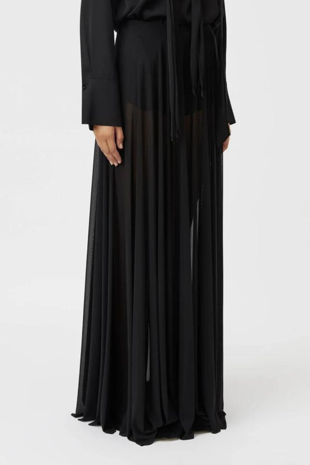 Loom Maxi Skirt | Black - Sheer