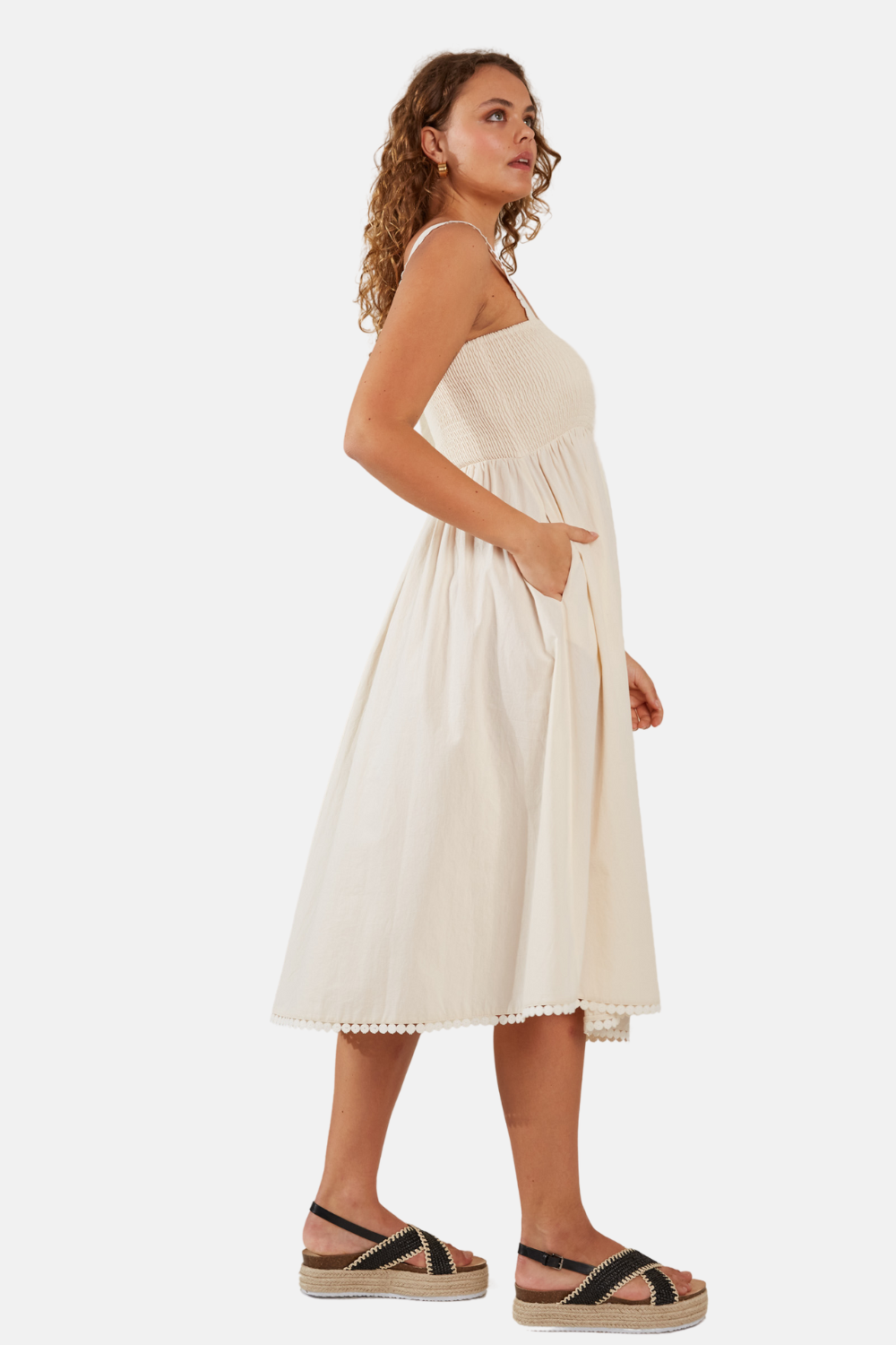 Adelfia Shirred Dress | Cannoli