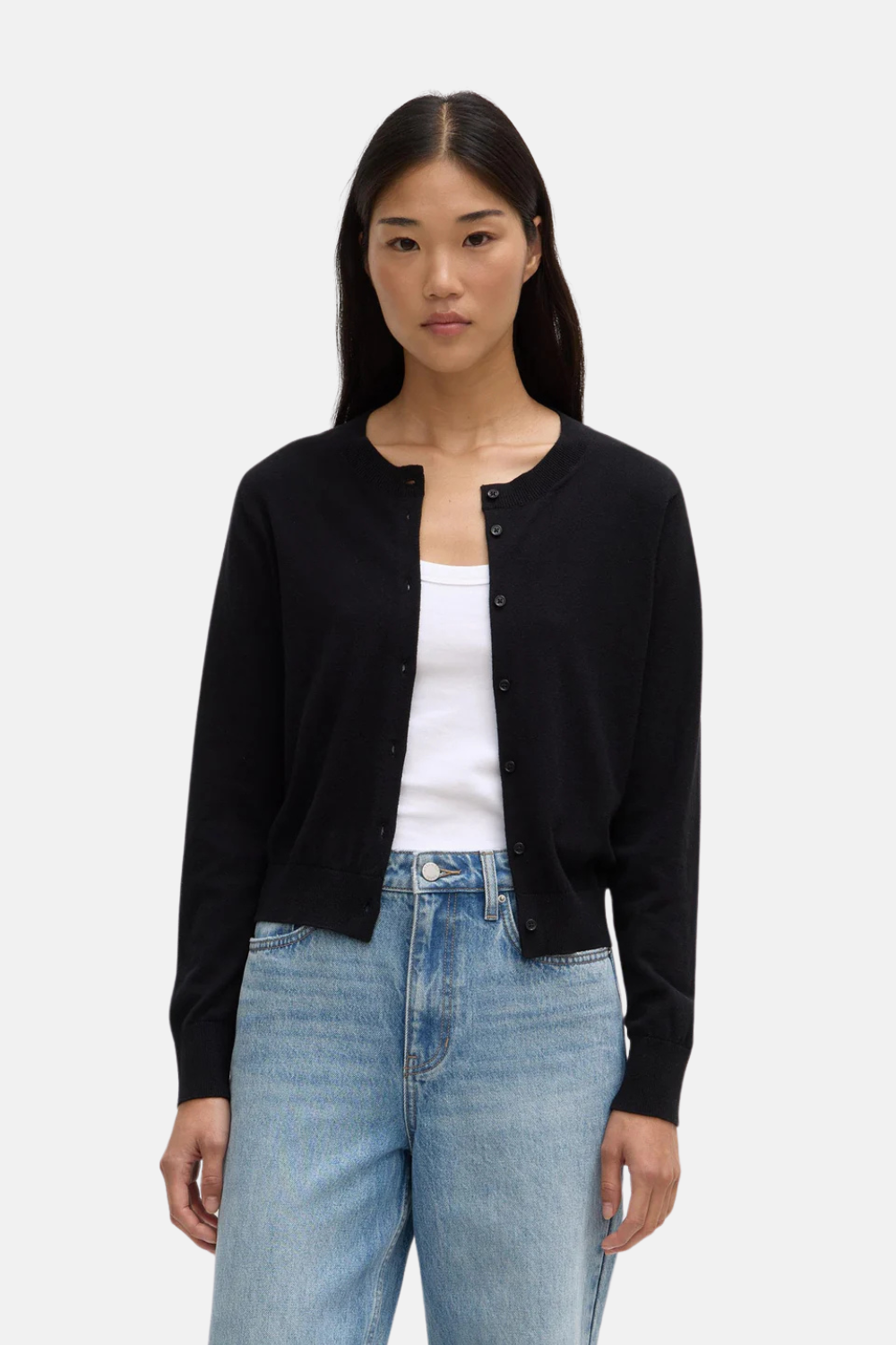 Semra Cotton Cashmere Cardigan | Black