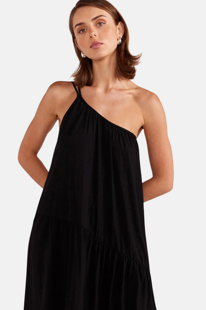 Eva One Shoulder Maxi Dress | Black