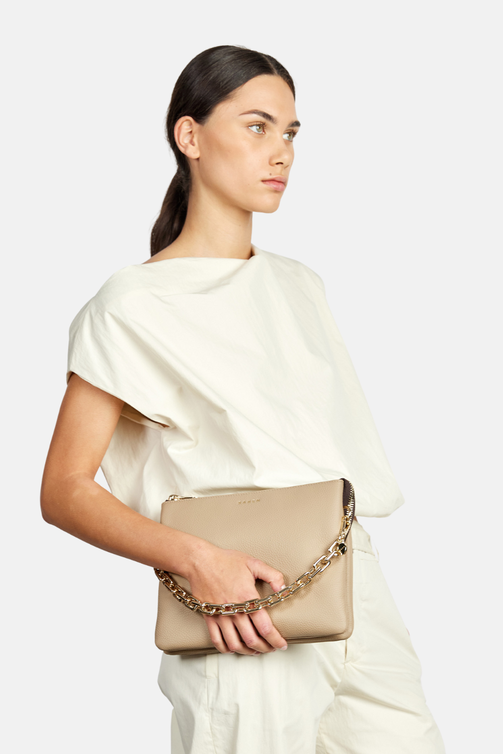 Matilda Crossbody | Tea + Chunky Chain