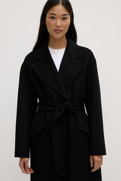 Sadie Single Breasted Wool Coat | Black