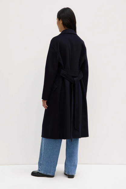 Sadie Single Breasted Wool Coat | Midnight