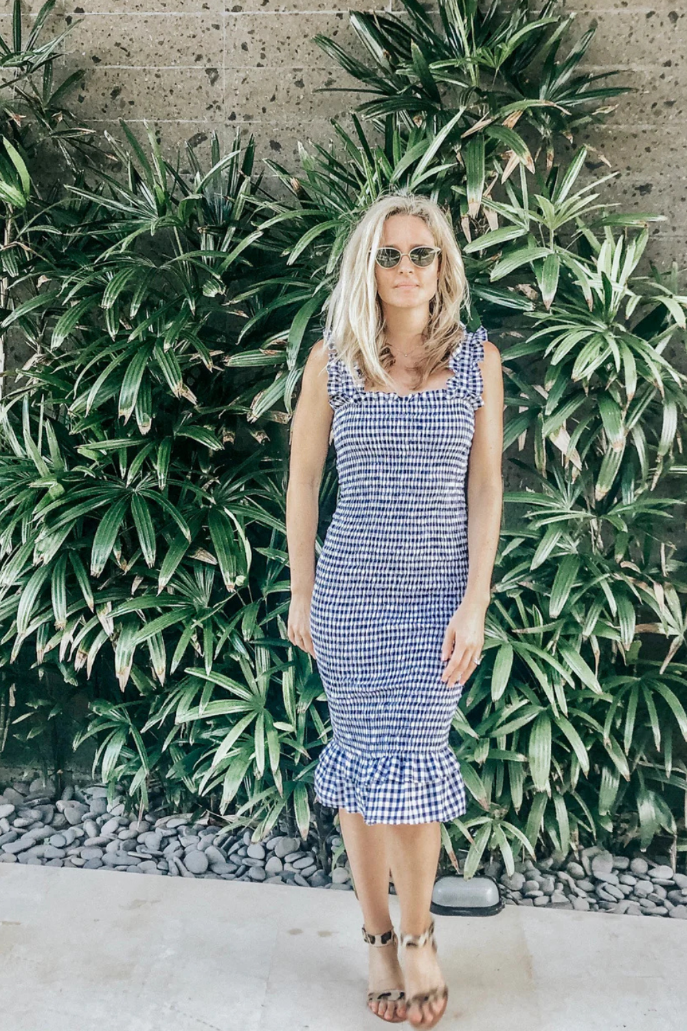 Eva Dress | Navy Gingham