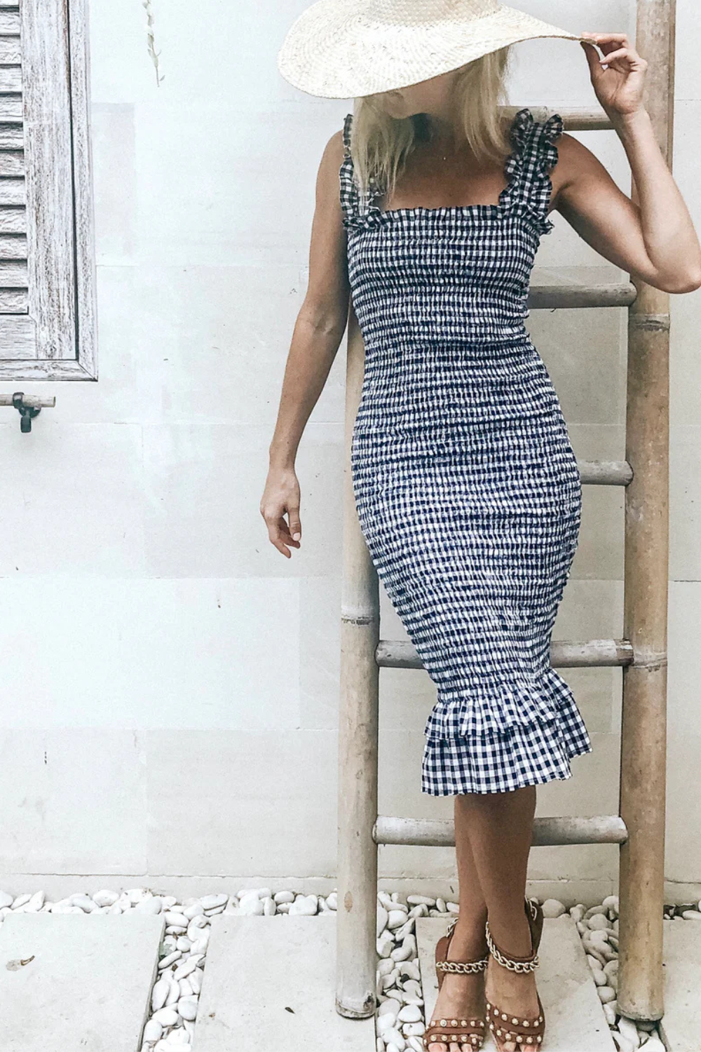 Eva Dress | Navy Gingham