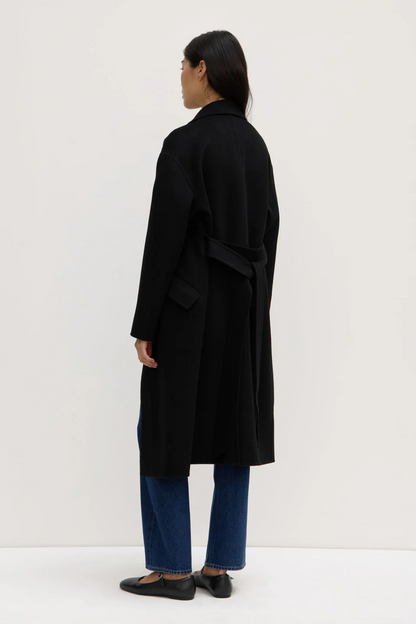 Sadie Single Breasted Wool Coat | Black