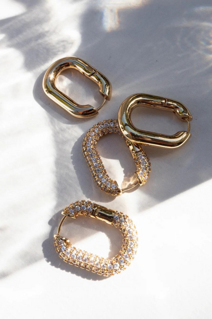 XL Chain Link Hoops | Gold
