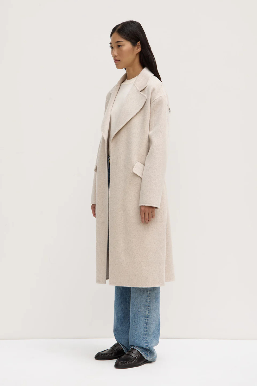 Sadie Single Breasted Wool Coat | Oat Marle-