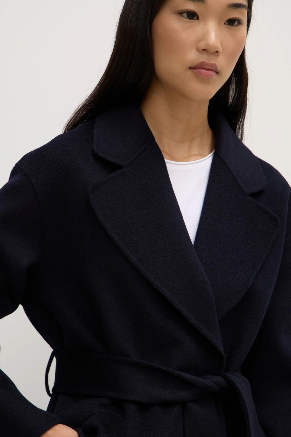 Sadie Single Breasted Wool Coat | Midnight