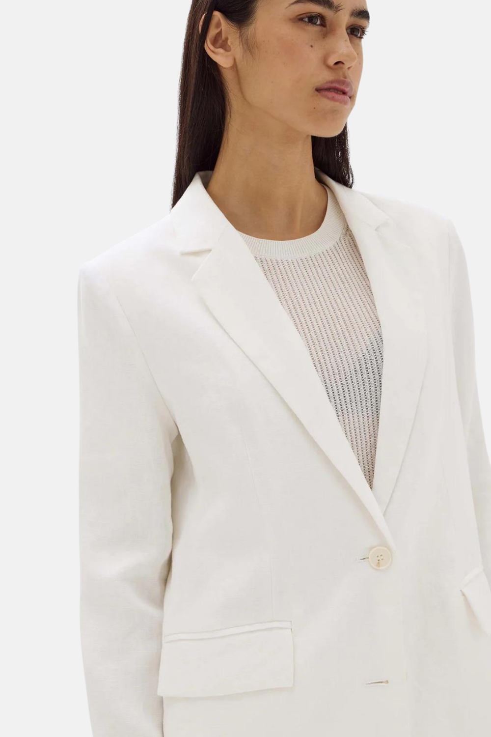 Roberta Linen Jacket | Antique White