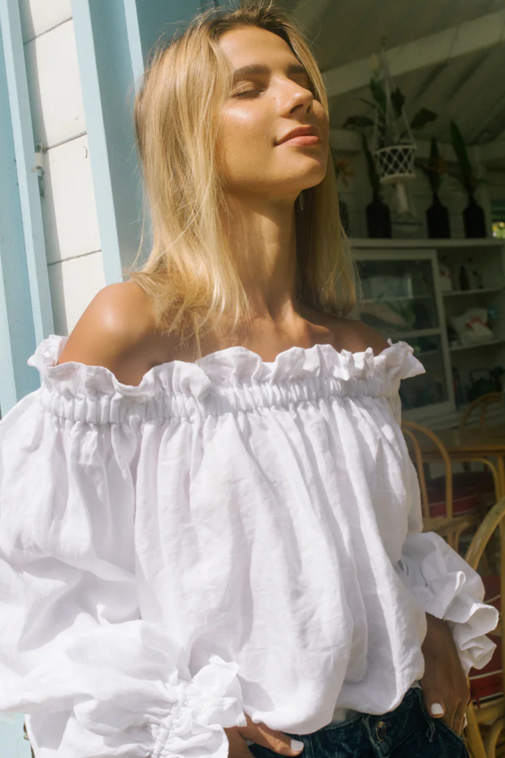 Agnus Off Shoulder Top | White