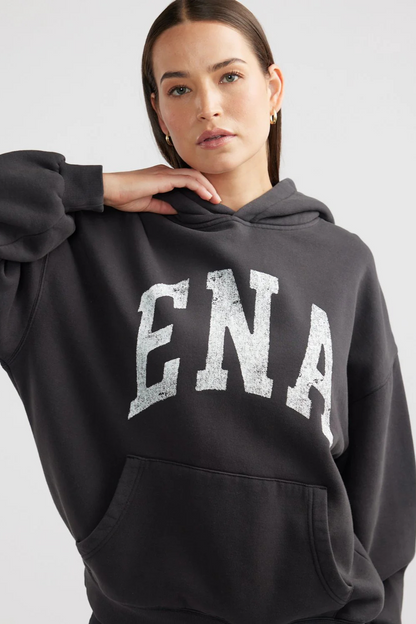 Collegiate Oversized Hoodie | Vintage Black