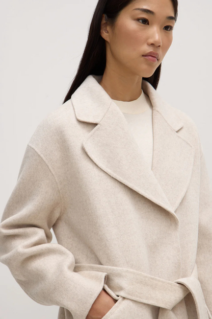 Sadie Single Breasted Wool Coat | Oat Marle-