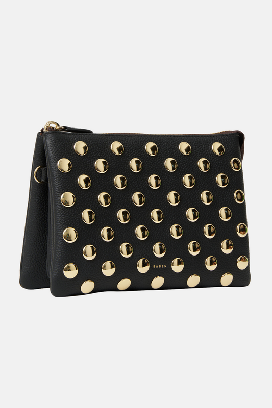 Tilly's Big Sis Crossbody | Black + Gold Stud